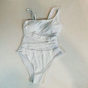 Women's Sexy One Piece Bathing Suits Slimming One Shoulder Mesh Small